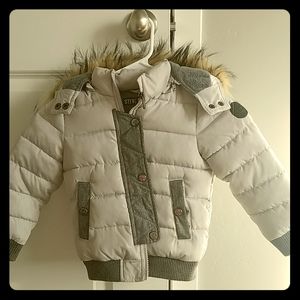 steve madden silver puffer coat
